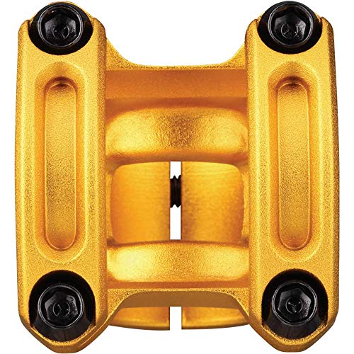 Spank Spoon 350 Stem,Gold (Diameter 35Mm, Length: 35/43Mm, Rise: 0), Chamfered Bar Clamp, Ultra-Short Stack Height, Bicycle Stem