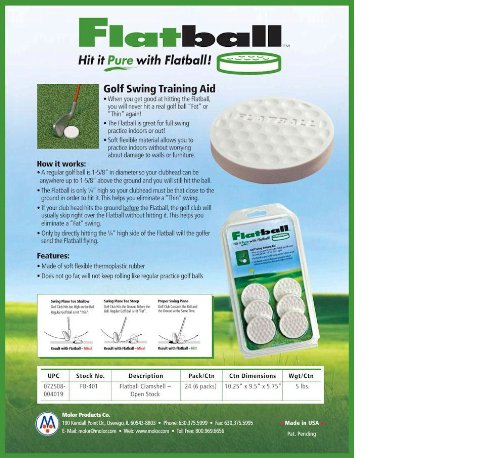 Izzo Golf Flatball Swing Golf Training Aid, White