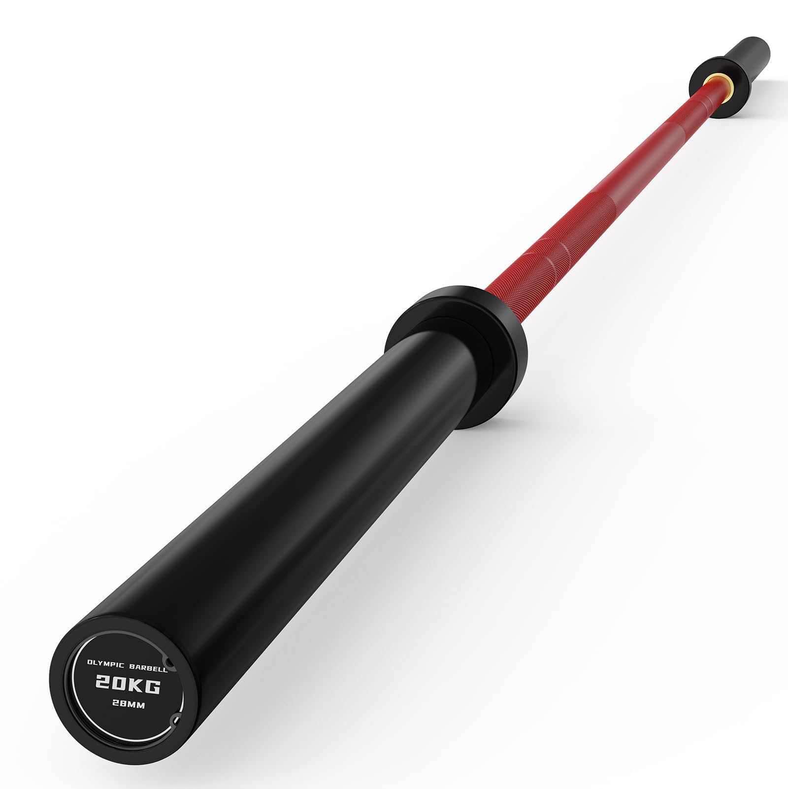 7FT Olympic Barbell 45 lb Barbell 2 INCH 1000lbs Capacity Olympic Bar with Moderate Knurling For Squats Curls Deadlifts Red