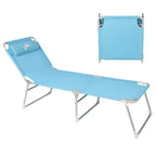 Old Bahama Bay Cot With Pillow 4-Positions Folding Recliner Lounger Bed For Camping/Travel/Beach/Hiking/Patio, Supports 250Lbs, 