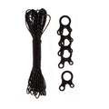 Paracord Planet Reflective Rope With Guyline Adjuster Kit Line Tensioner For Tarps Tents Outdoors Camping Cord (50 Feet - Black)
