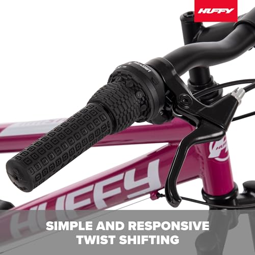 Huffy Stone Mountain Womens 20 Inch Mountain Bike, Orchid Gloss Frame, 6-Speed Shimano Twist Shifting, Front Suspension, Comfort