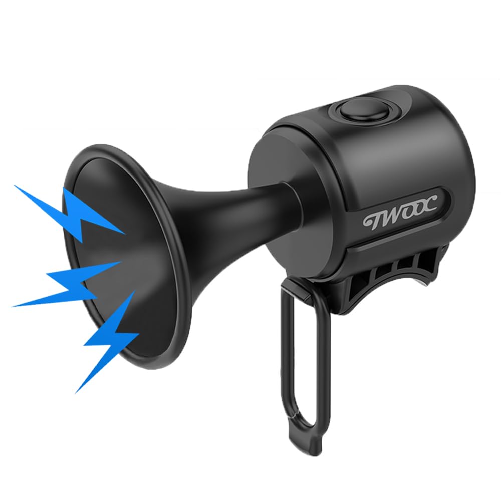 LESOVI Electric Bike Horn, 120dB Electronic Bicycle Bell with 300mAh Battery Operated/IPX4 Waterproof, Loud Bike Bell for Adults