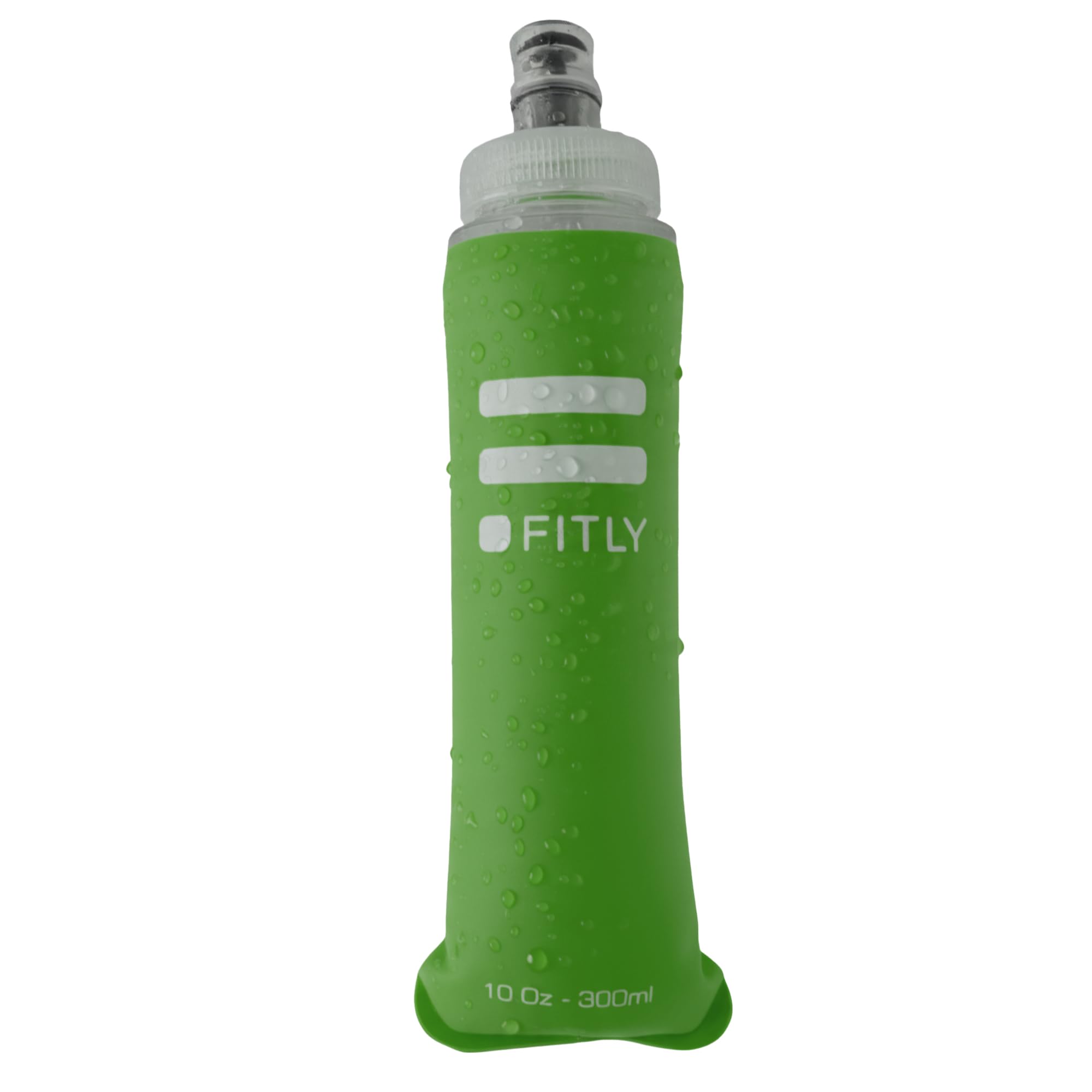 FITLY Soft Flask - (300 ml) - Shrink As You Drink Pocket Soft Water Bottle for Hydration Pack/Running Vest - Folding Water Bottl