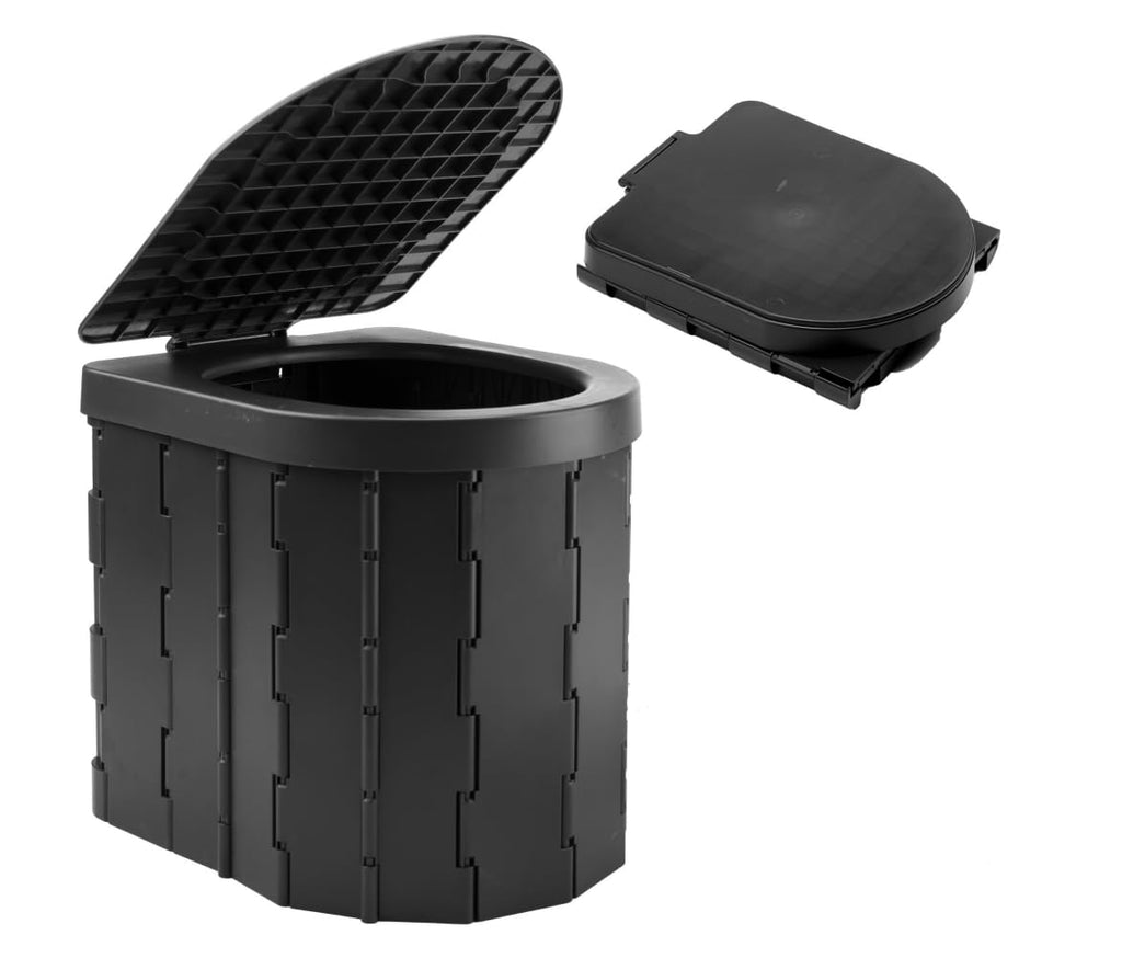 Camping Toilet, Portable Toilet For Adults & Kids, Kinspory Foldable Potty & Outdoor Emergency Sanitation Products, Trash Can, S