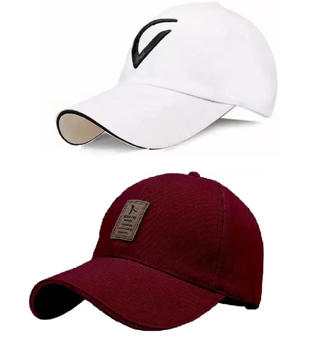 Selloria Acrylic Stylish Sport  Virat Inspire + Baseball Cap For Men And BoyS Cap (Pack Of 2) Multicolour, One Size