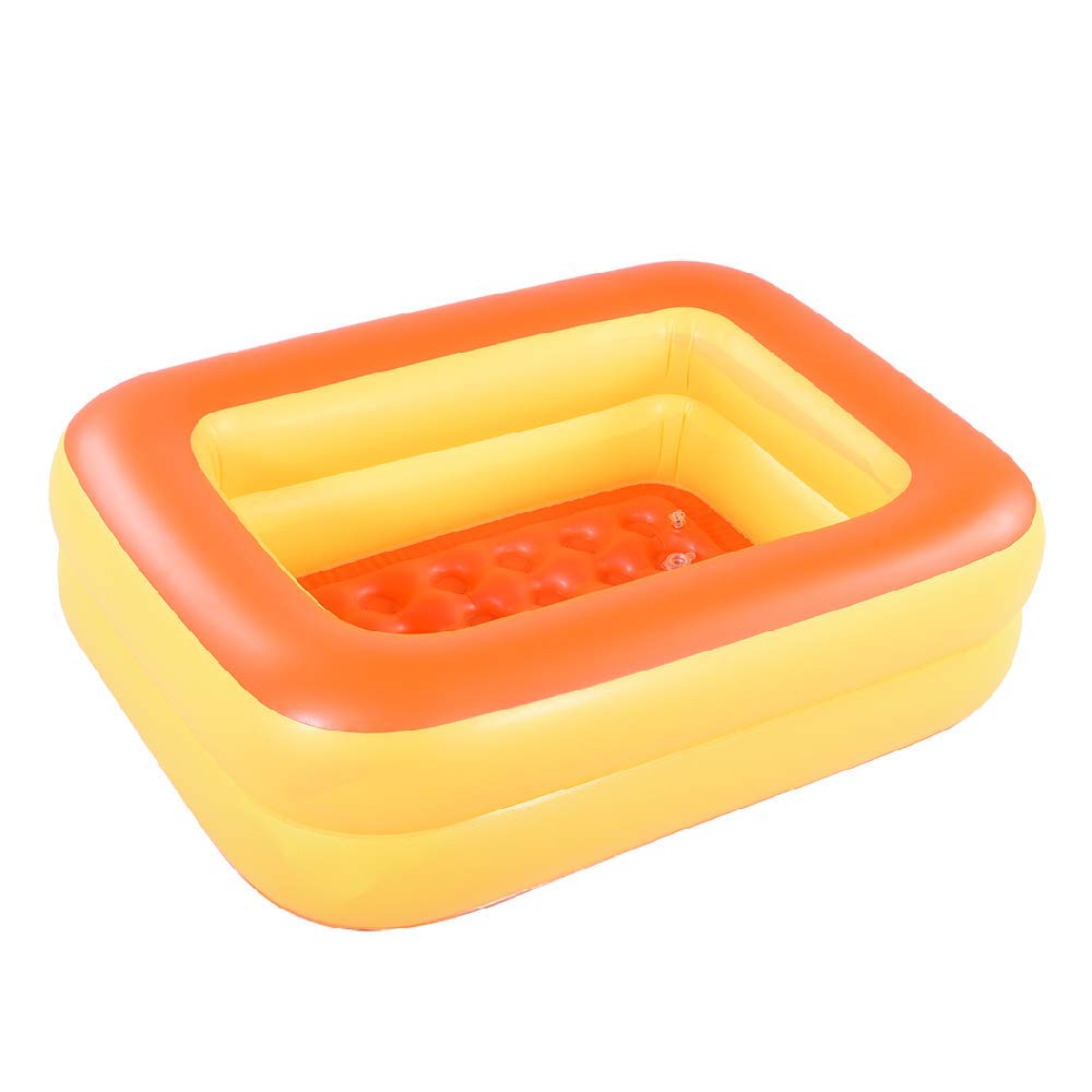 Hiwena Inflatable Kiddie Pool, 45'' X 35'' X 14'' Orange Kids Swimming Pool Summer Water Fun Bathtub With Inflatable Soft Floor