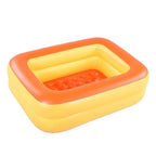 Hiwena Inflatable Kiddie Pool, 45'' X 35'' X 14'' Orange Kids Swimming Pool Summer Water Fun Bathtub With Inflatable Soft Floor