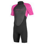 O'Neill Wetsuits Youth Reactor-2 2Mm Back Zip Short Sleeve Spring Wetsuit, Black/Berry, 12