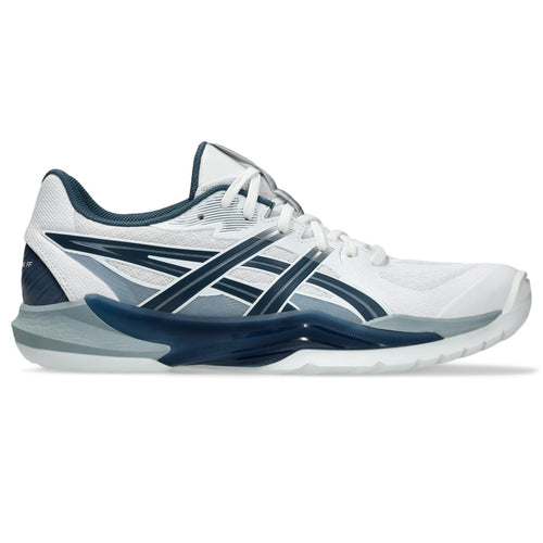 Asics Men's POWERBREAK FlyteFoam Handball Shoes, 12, White/Vintage Indigo