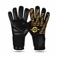 Nivia Ashtang Gold Rubber Football GoalKeeper Gloves (Gold, Large)