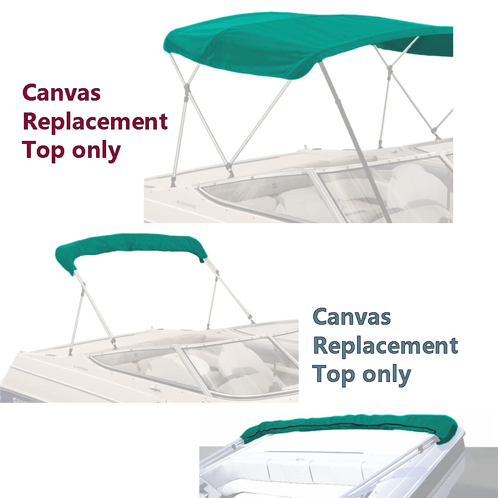 Savvycraft 4 Bow Bimini Replacement Top Canvas Cover 4 Bow 96'' L 67''-72'' W Teal Color