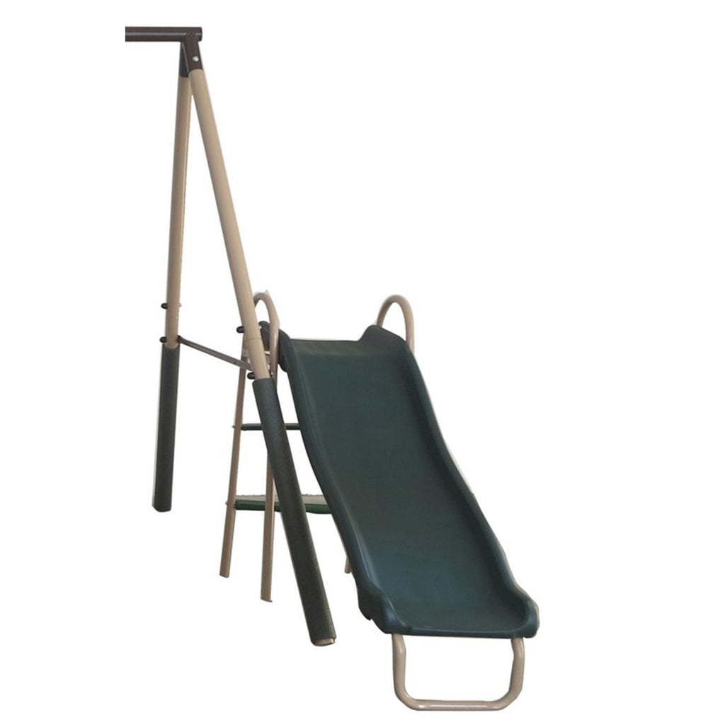 Xdp Recreation Crestview Outdoor Play Kids Metal Backyard Playset Swing Set With 2 Swings, Slide, Stand N Swing, Fun Glider, And