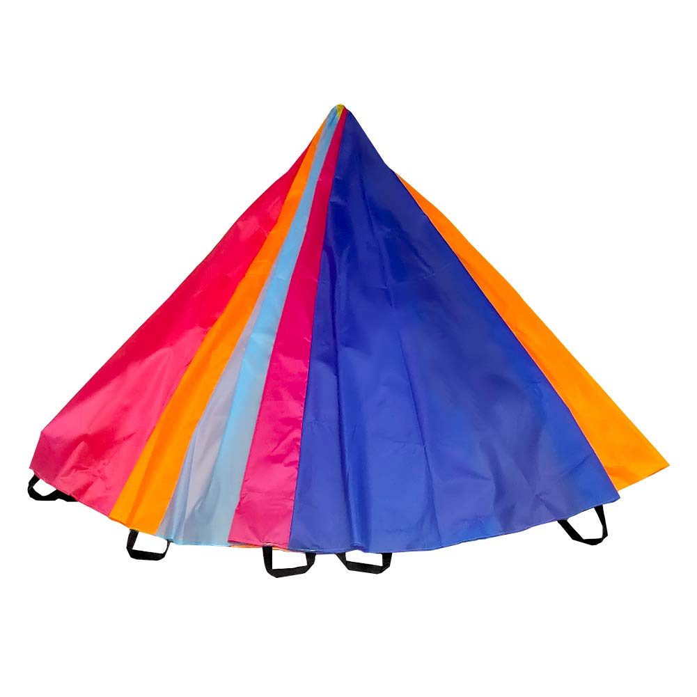 Spinfox Play Parachute 20Ft Multicolored Parachute With Handles For Kids, Kids Play Parachute For Indoor Outdoor Games Exercise