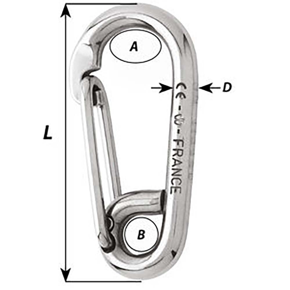 Wichard Symmetric Carbine Hook - Length 100Mm - 13/32''
