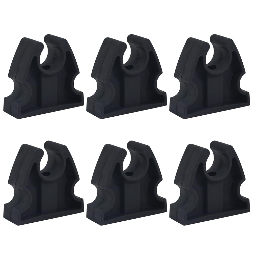 UPTTHOW 8Pack Rubber Pole Light Storage Clips for Boat to Hold 3/4 Inches Poles, Versatile Black Clips for Marine Organization B