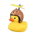 Duck Bike Bell, Rubber Bike Horn, Cute Yellow Duck Bicycle Decorations, Squeeze Duck Bicycle Horns with Propeller Helmet