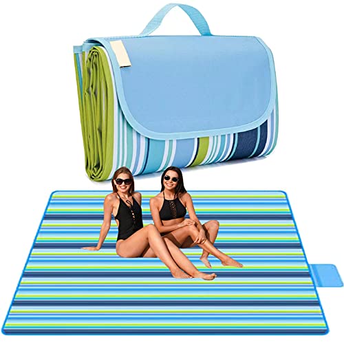 Lchkrep Picnic Blanket Beach Blankets 80inchx57inch Large Sandproof Waterproof Camping Portable Travel Blanket Play Mat for Outdoor In