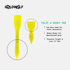 Goldwolf Designer Golf Tees: Grip The Ground, Do Not Fly, Unbreakable, Outlasting, Non-Littering, Non-Time-Wasting (2 Tulip & 2