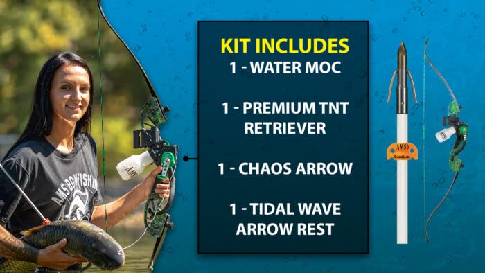 Ams Bowfishing Water Moc Recurve Bowfishing Kit - Right Hand - 45# Draw Weight