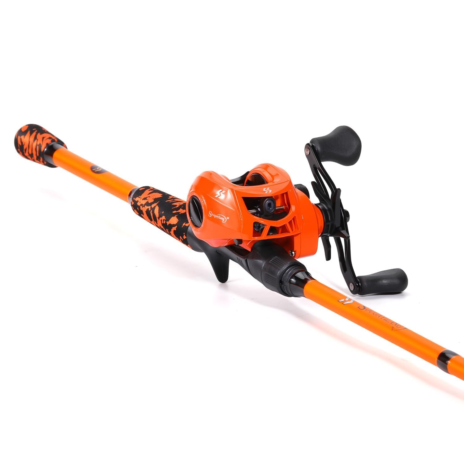 Sougayilang Baitcast Reel and Fishing Rod Combo, IM7 Graphite 2-Piece Blank Rods,EVA Handle & S    Style Hook Keeper