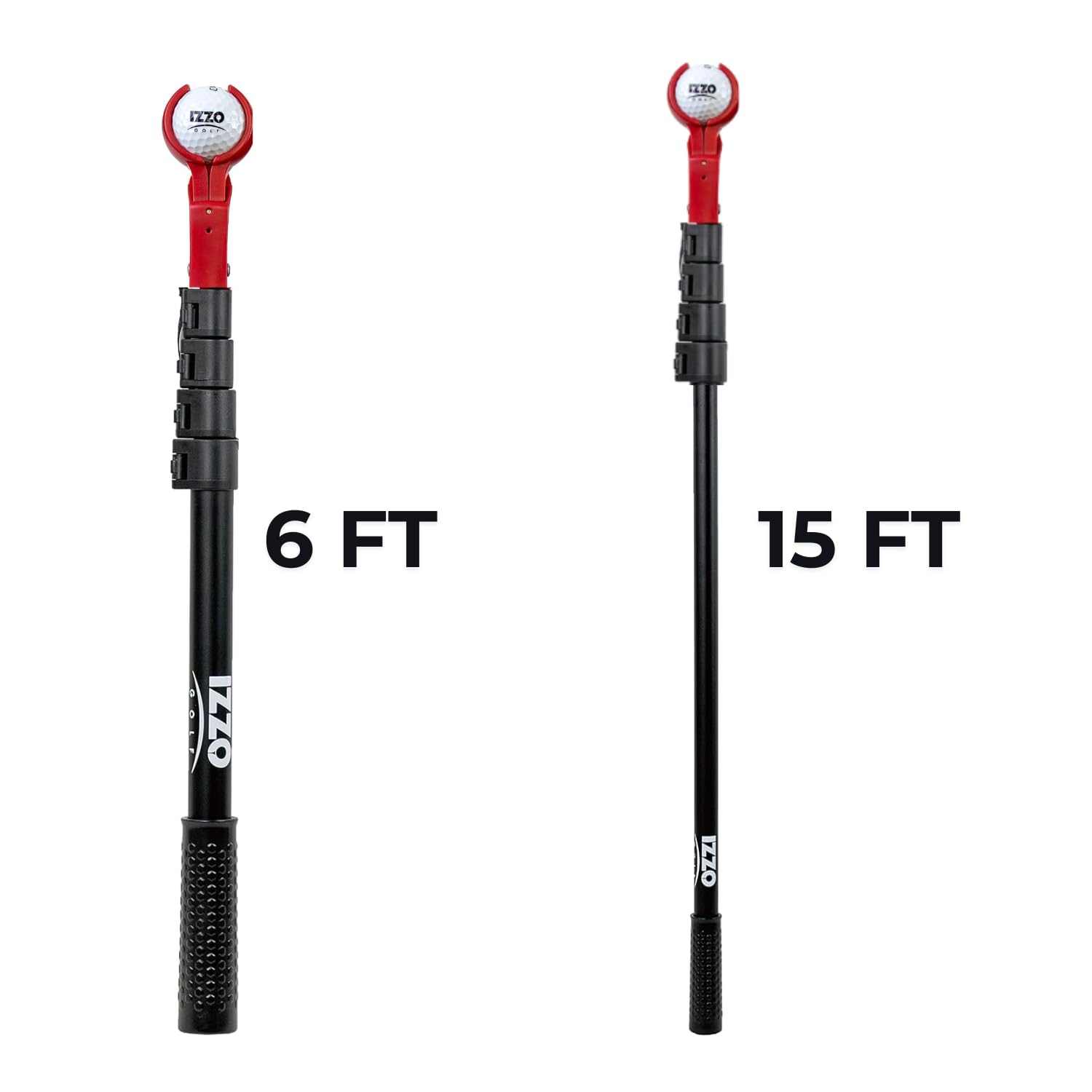 Izzo Golf The Claw Golf Ball Retriever - 15Ft Extension Retriever For Retrieving Golf Balls, Black