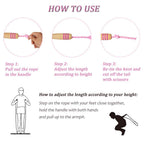 2 Pcs Jumping Rope For Kids, Lorvain Adjustable Skipping Ropes With Wooden Handle Cotton Braided For Boys Girls Jumping Ropes, F