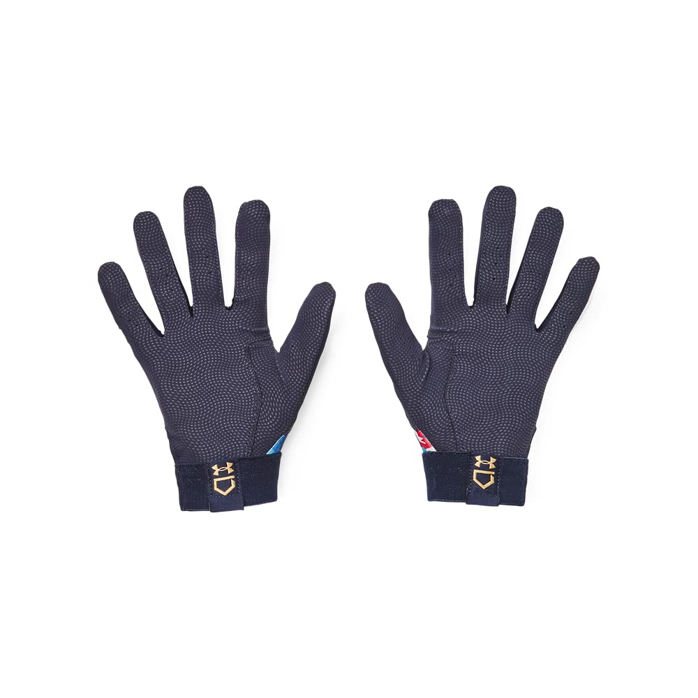 Under Armour Women'S Radar Novelty Softball Gloves, (410) Midnight Navy/Red/Metallic Gold, Small