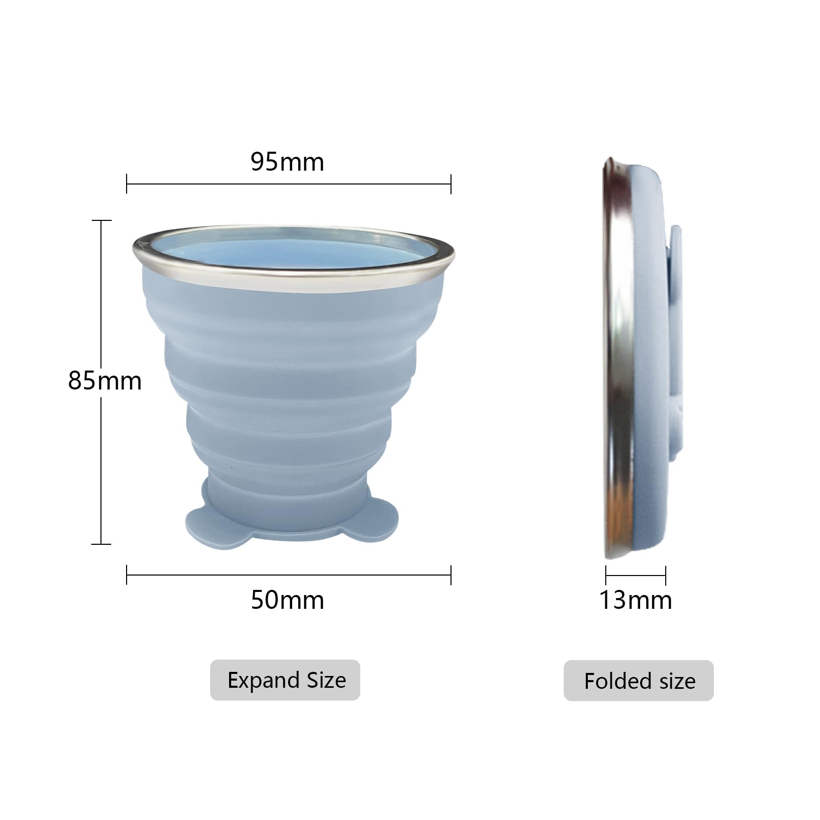 Collapsible Cup-Silicone Small Foldable Cups-Expandable Folding Drinking-Reusable Portable Mugs-Cup With Lids For Travel, Campin
