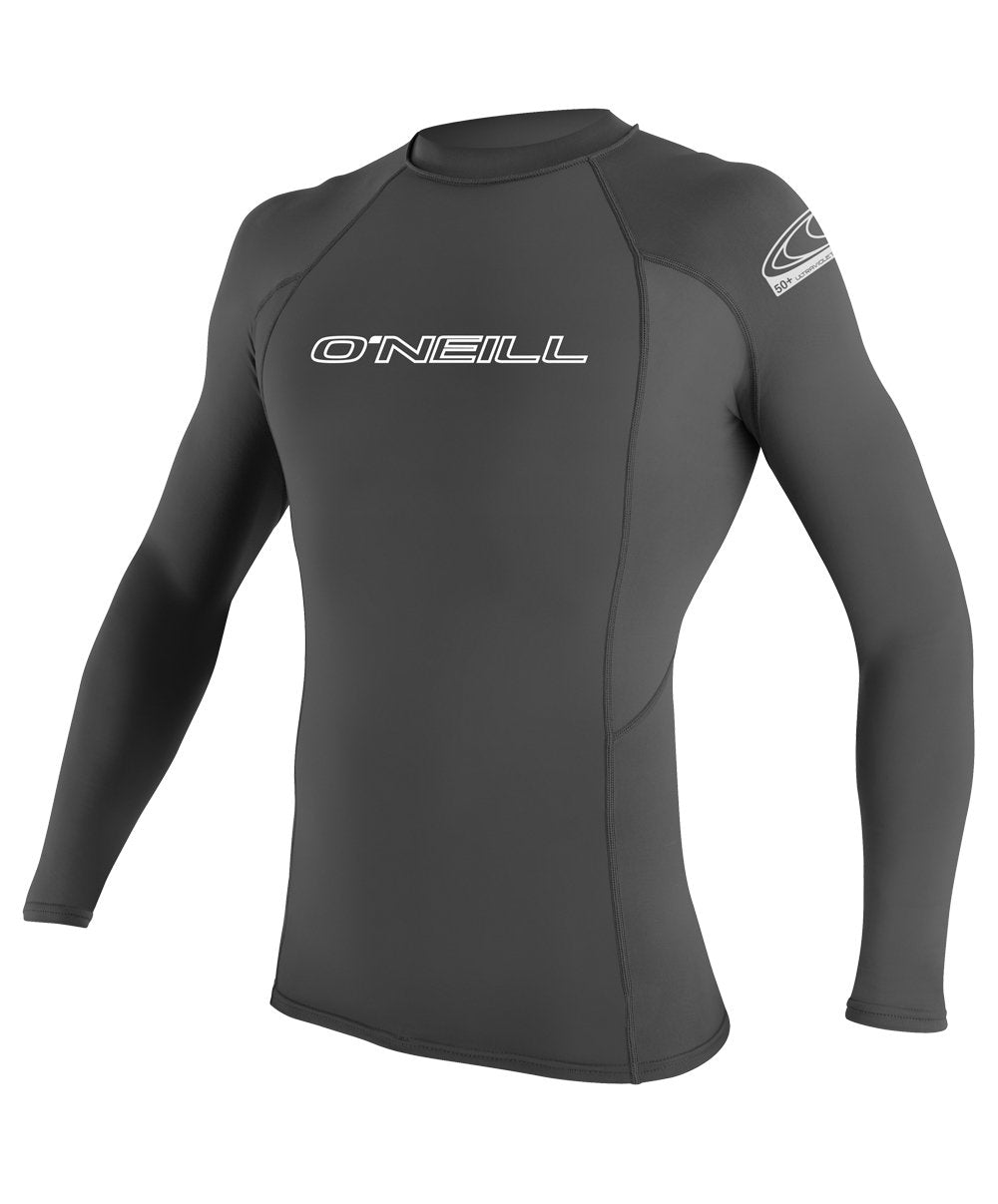 ONeill Mens Basic Skins UPF 50+ Long Sleeve Rash Guard, Graphite, XX-Large