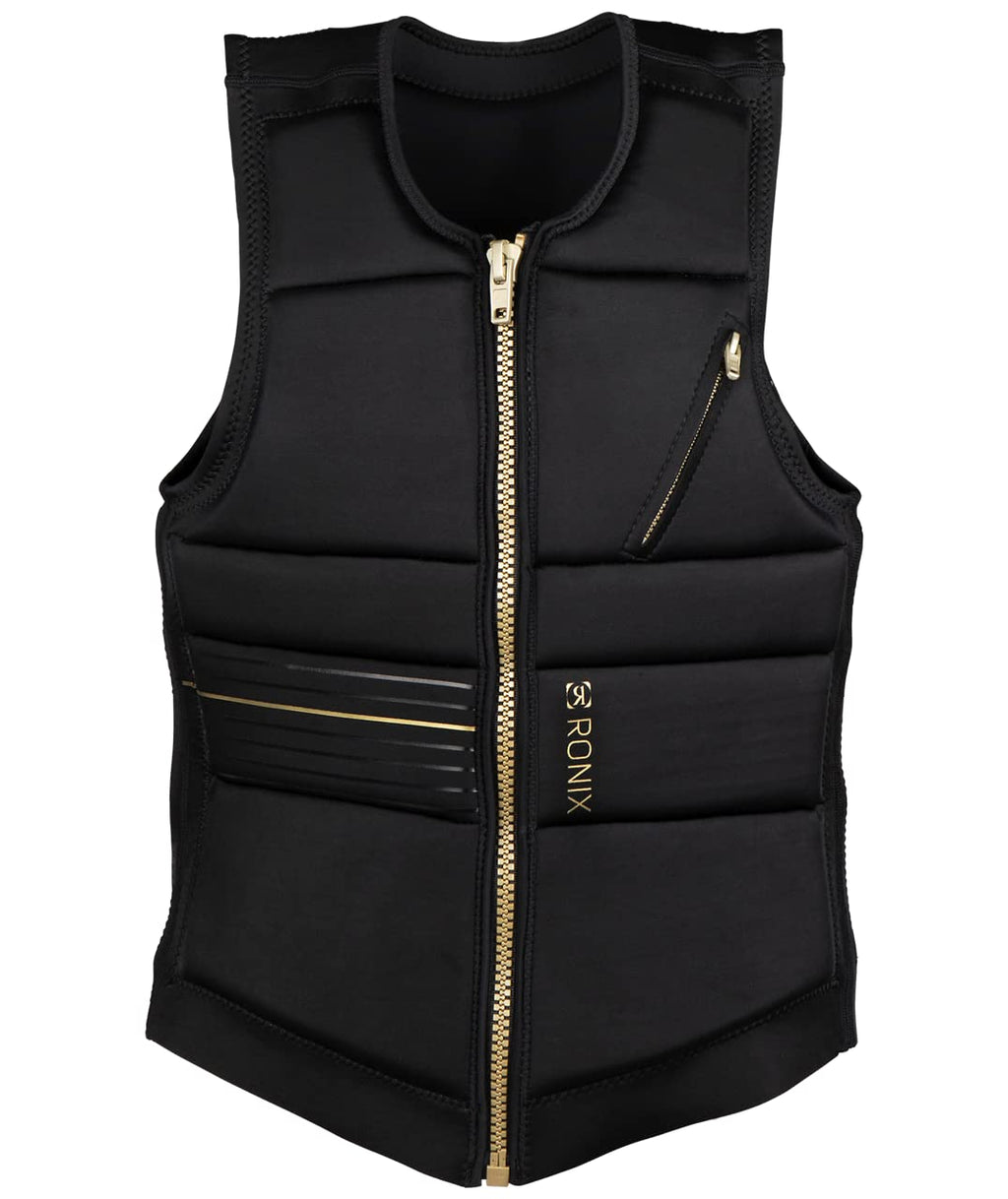 Ronix Rise Women'S Ce Approved Impact Vest, Black / Gold, Medium