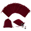 NBEADS Pack of 30 12 x 10 cm Velvet Bags, Dark Red Velvet Drawstring Bags, Rectangular Gift Bags, Jewellery Storage Bags, Candy 