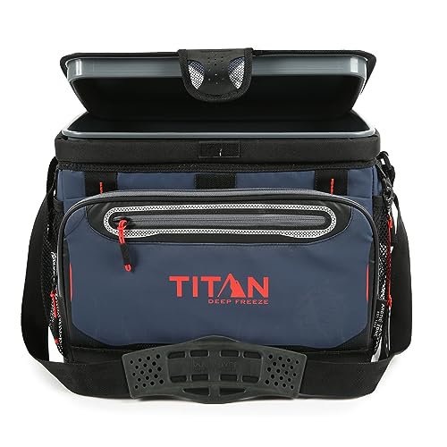 Arctic Zone Titan Deep Freeze Cooler - 30 Can Zipperless Hardbody Cooler - Navy Blue With Deep Freeze Insulation, Hardbody Liner