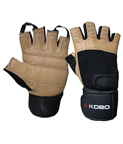 Kobo Weight Lifting Gloves/Gym Gloves/Fitness Gloves/Black/Brown (Imported) (Xl)