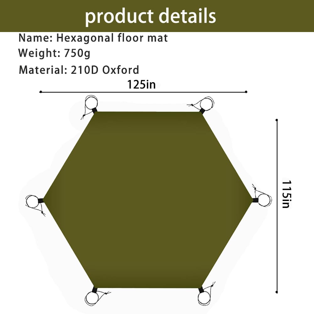 10.5X9.5 Ft Tent Footprint Waterproof Camping Tarp Ultralight Mat Under Tent Moisture-Proof Ground Sheet Mat