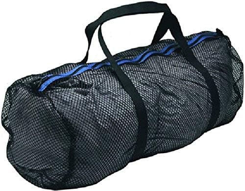 Innovative Heavy Duty Large Mesh Duffel Bag, Black/Blue For Scuba Gear, Snorkeling, Diving, Rafting, Kayaking, And Other Outdoor