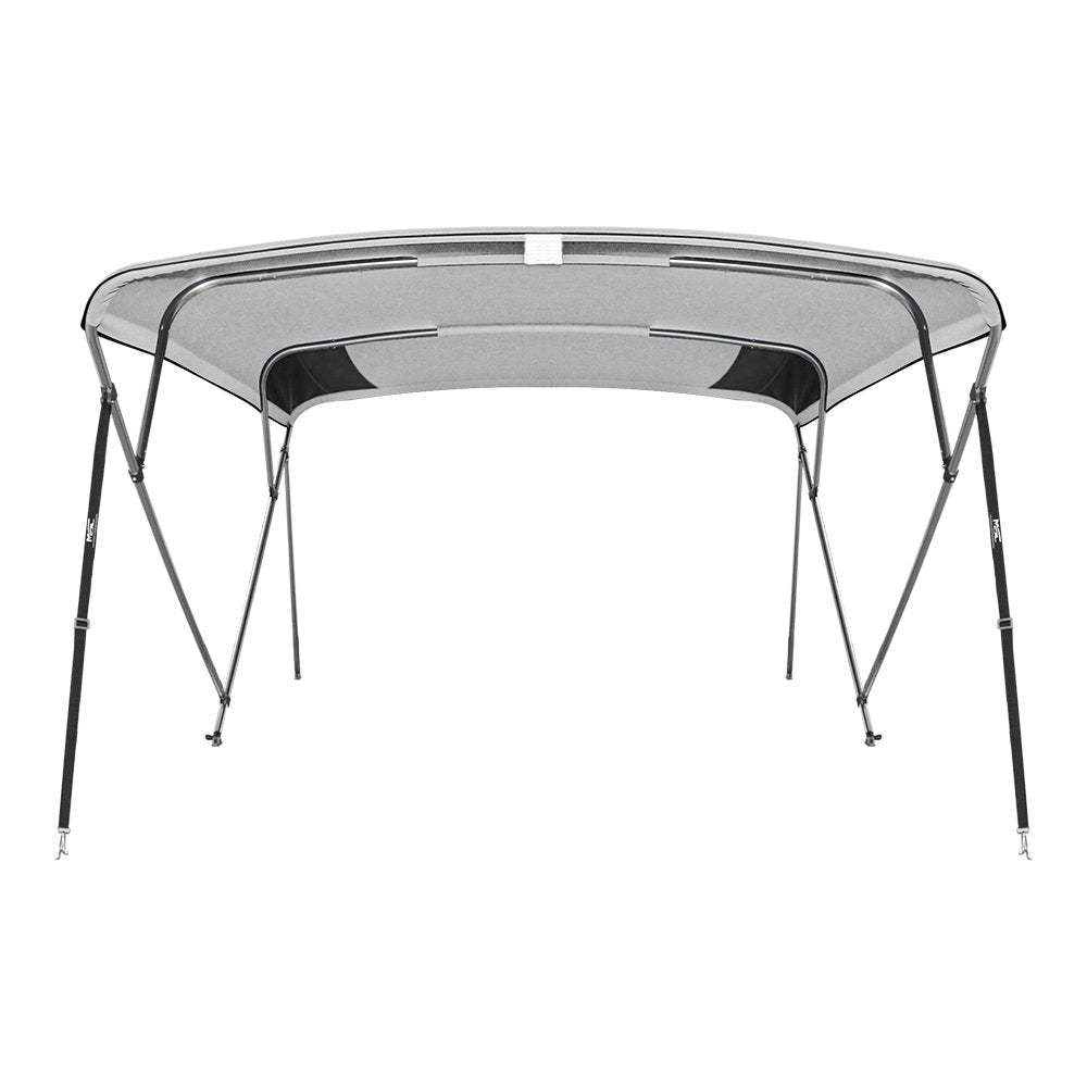 Msc 3 Bow 4 Bow Bimini Top Boat Cover With Rear Support Pole And Storage Boot (4 Bow 8'L X 54'' H X 91''-96'' W, Grey)