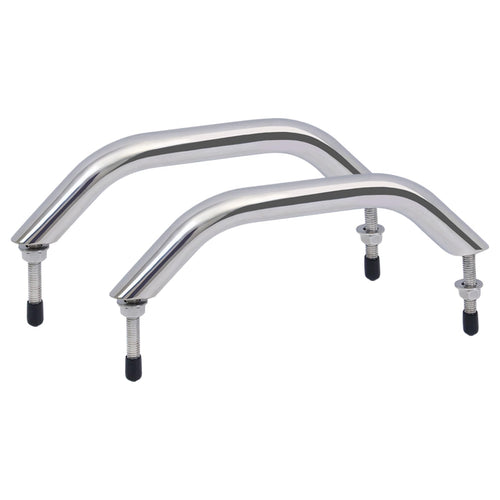 2 Pcs Boat Grab Handles, Boat Marine Grab Handle Hand Rail with Flange & Stud, Stainless Steel Boat Handrail, Marine Grab Handle