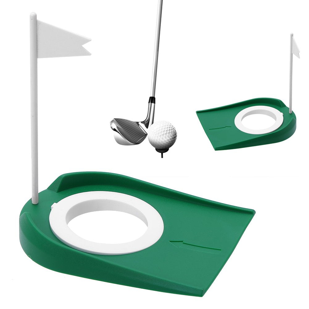 Pwshymi Golf Putting Cup Mini Putt Hole Plastic Indoor Putt Putt Greens Practice Aids Adjustable Hole White Flag Inside Putt For