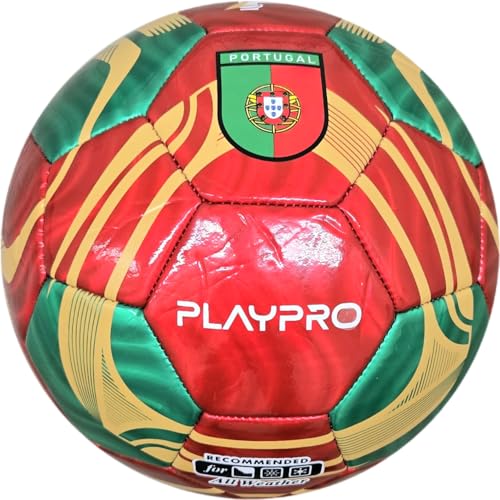 PLAYPRO Country Training Soccer Ball: World Edition (Portugal - Gold, 5)