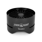 Petromax Feuerhand Tabletop Charcoal Grill, Powder-Coated Steel Tamber For Outdoor Use, Wood Lid, 7.9 Inch Diameter, Black