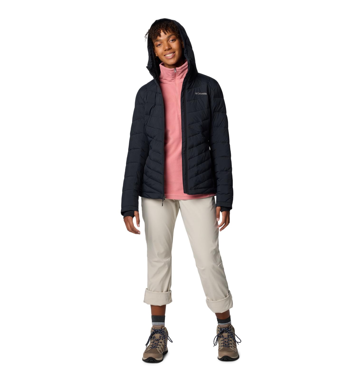 Columbia Womens Joy Peak II Hooded Jacket, Black, Large