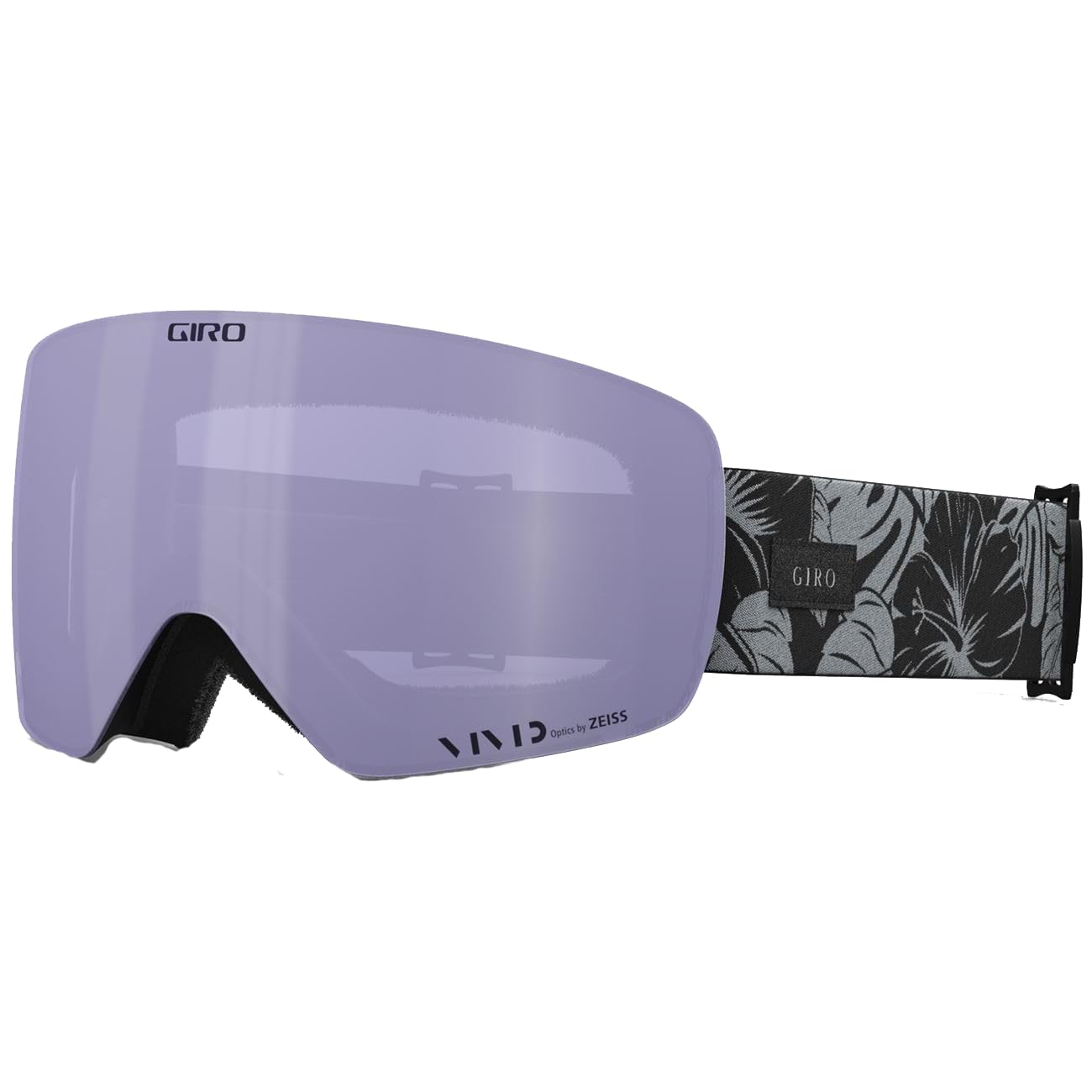 Giro Contour RS Ski Goggles - Snowboard Goggles for Men & Women - Black/Grey Botanical Lux Strap w/VIVID Haze/VIVID Infrared Len