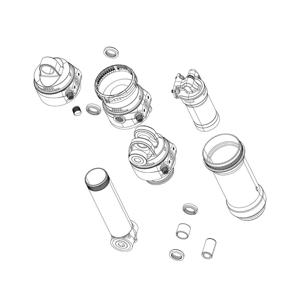RockShox Vivid C1+ Rear Shock Volume Reducer Kit - Includes 4 Tokens, Replacement Seal & Bushing for 2024+ MTB Suspension, Perfo