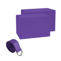 Stretching Blocks and Stretching Straps Set NonSlip for Beginners, Yogis, Home Gym, Travel 180G Purple