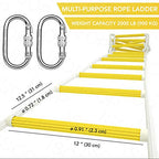 Isop Rope Ladder (15 Ft) | Indoor/Outdoor Ladders For Homes, Treehouse, Playground & Climbing| Durable With 11Kn Mounting Clips|