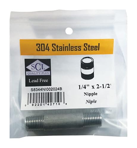 Nipple Ss 1/4'' X 2.5'' (Pack Of 1)