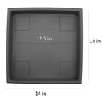 The Hc Companies 14 Inch Accent Square Plastic Plant Saucer - Indoor Outdoor Plant Trays For Pots - 14X14X18, Warm Gray