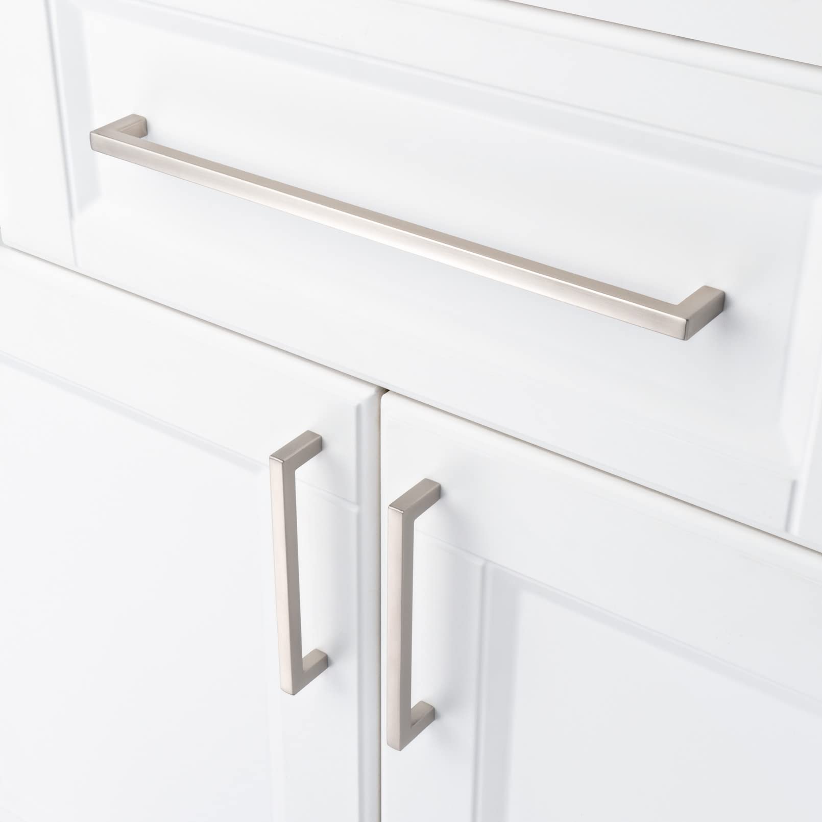 Koofizo Solid Square Bar Cabinet Handle - Black Furniture Pull, 126 Inch320Mm Screwhole Distance, 1-Piece For Kitchen Cupboard D