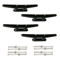 ISURE MARINE 4 Pack Boat Cleat Black Nylon Dock Cleat Kayak Cleat,4/6/8 inch with Fasteners